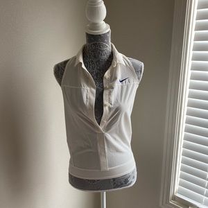 Nike White Collared Golf Tank Top Size Small